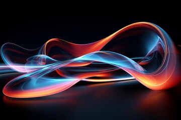 Digital light structures with glowing neon lines