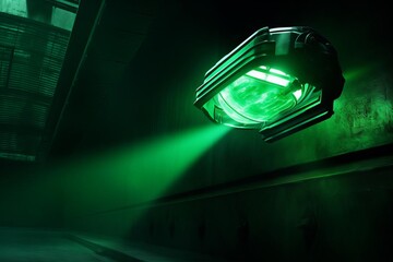 Futuristic green spotlight