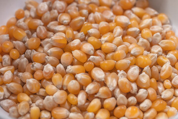 Macro closeup image of popcorn 