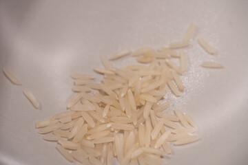 Closeup macro image of basmati rice