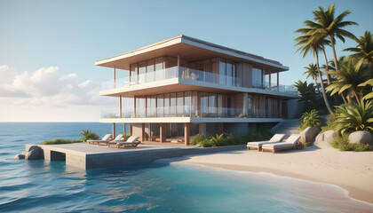 ocean villa with view for vacation and resort summer luxury beach house the beautiful of the sea 28