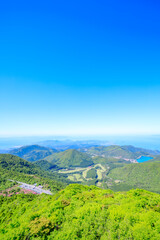 初夏の妙見岳から見た景色　長崎県雲仙市　The view from Mt. Myokendake in early summer. Nagasaki Pref, Unzen City.