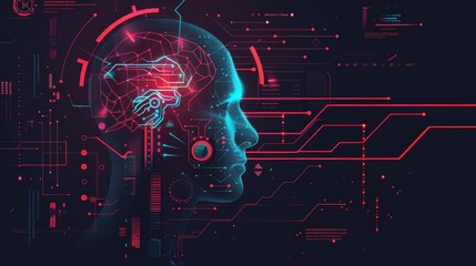 Machine learning algorithms front view depicting data training and analysis futuristic tone Analogous Color Scheme