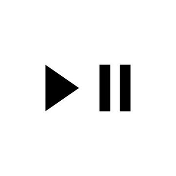 Play and pause button icon with simple and modern design isolated on transparent background 