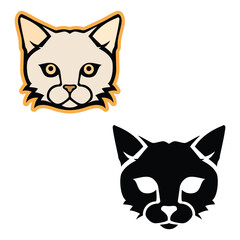 Vector Illustration of Cat Head Mascot Logo