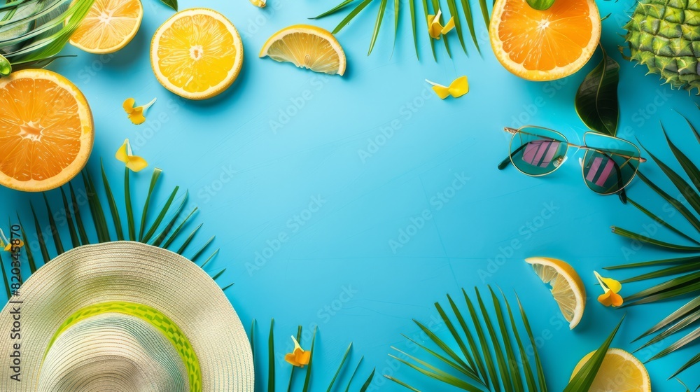 Wall mural Summer day background concept with copy space. The concept of beautiful sea