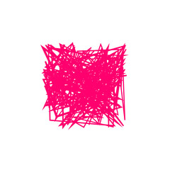 An isolated abstract grunge scribble background design element.