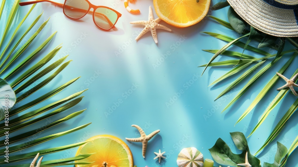 Wall mural Summer day background concept with copy space. The concept of beautiful sea