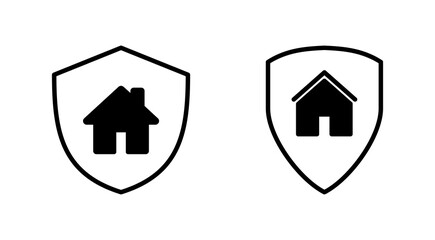 Obraz premium Home insurance icon set. home protection icon