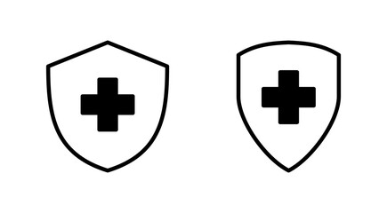 Health insurance icon set. Insurance health document icon