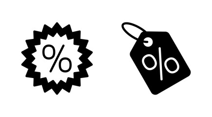 Discount icon set. Discount tag icon.
