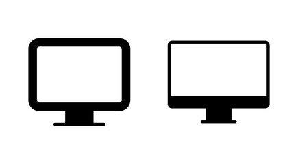 Computer icon set. computer monitor icon vector.