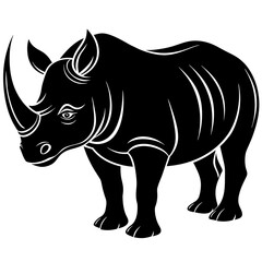 rhino silhouette vector illustration