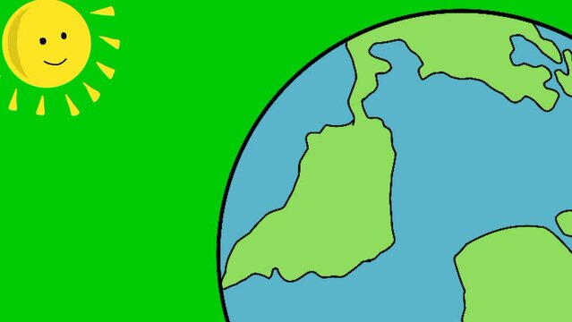 Animation of the Earth and sun due to heat being reflected back into the atmosphere.