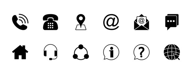 Contact us icon vector. web icon vector. business card contact information icon.