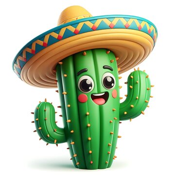 recommend clip art: 3D render Happy Cactus with a Sombrero Hat
