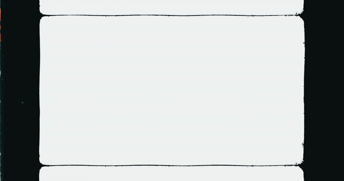 Vintage Film Frame Matte Letterboxes with Old Reel Keycode Edge Numbers Seamless 4K Video Overlay Loop