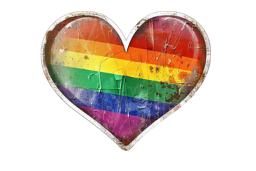 Heart with LGBT flag colors. Symbol of love and support for the LGBT community.