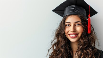 Student cap, graduation cap, diploma, banner: a triumphant celebration marking the end of the school year, embracing academic achievement and success with the issuance of diploma certificates.