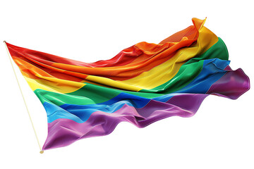 The waving pride rainbow flag on black background.
