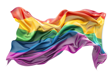 The waving LGBT pride flag is a symbol of diversity and acceptance of all sexual orientations and gender identities.