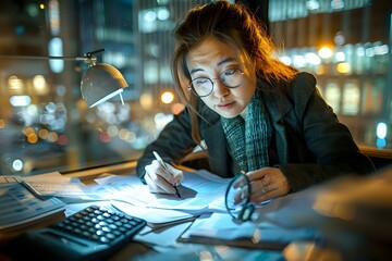 Dedicated auditor conducting thorough examination of financial documents