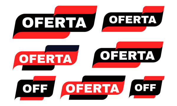 Vector conjunto de pegatinas de ofertas especiales y descuentos de venta