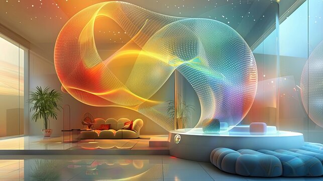 A smart thermostat adjusting the temperature based on room occupancy