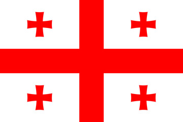 Flag of Georgia. The official national Georgian flag. Correct proportions and colors. Vector illustration