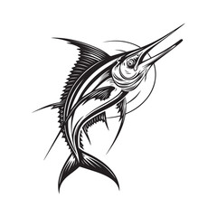 Marlin Fish vector illustration design logo Stock Vector isolated on white background