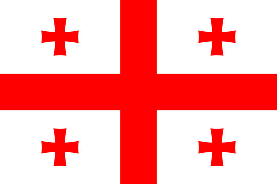 Flag of Georgia. The official national Georgian flag. Correct proportions and colors. Vector illustration