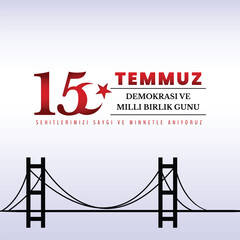 15 temmuz day wishing post design vector file 
