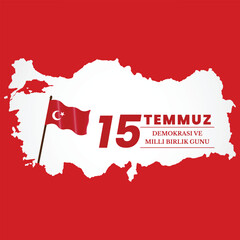 15 temmuz day wishing post design vector file 