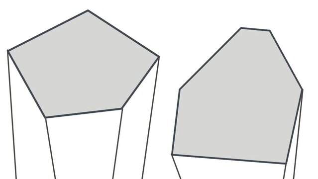 Geometric animation consists of two changing pillars. Logos or text can be placed on the platforms.