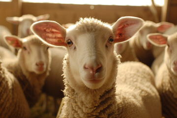 Obraz premium lamb in a farm representing meat industry