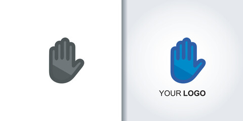 hand stop logo vector
