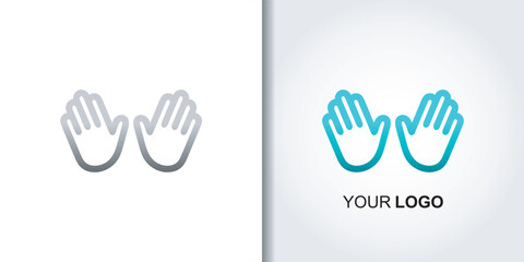 hand stop logo vector