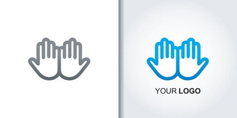 hand stop logo vector