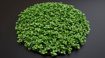 Round Surface Patch Covered In Green Flowers, High Quality