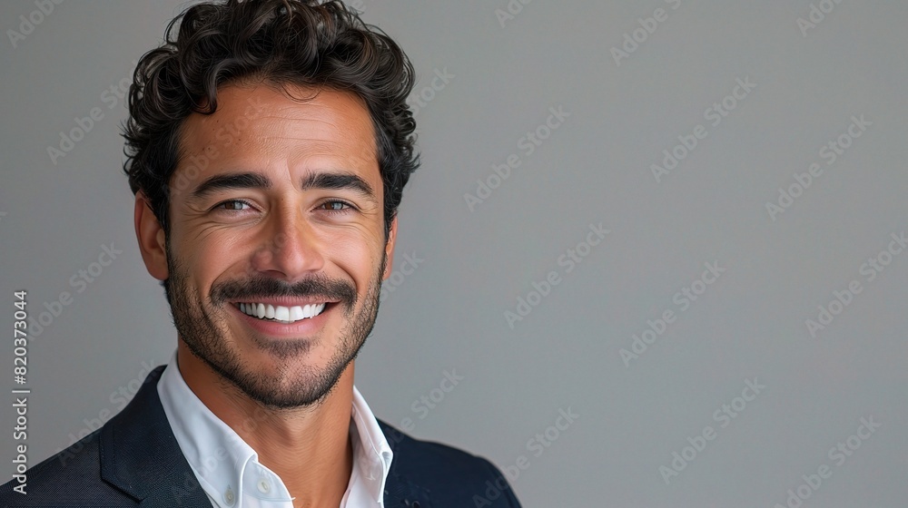 Wall mural portrait of a handsome businessman against a pristine white backdrop