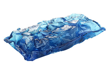 Blue translucent ice texture with cracks and air bubbles.