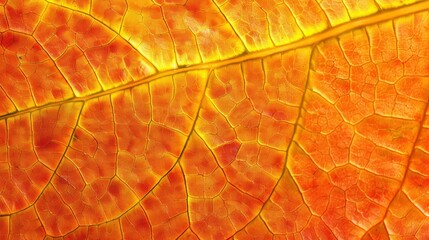 Close-Up Of An Autumn Yellow Leaf With Bright Orange Hues, Capturing The Vibrant And Warm Colors Of The Season, High Quality