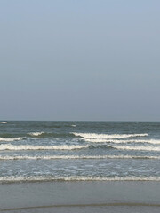 beautiful view of nature scene with sea and waves