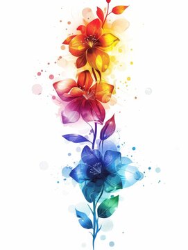 a FCK AFD Logo , vector, white background, flowers, rainbow