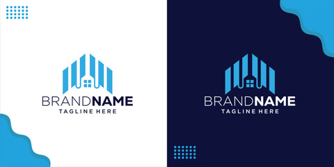 Creative Simple Modern House and Building Logo for Real Estate, Property, Housing, Investment, Construction, Renovation, and Business, Design Inspiration, Illustration, Vector