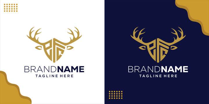 Creative EFC Letter Logo With Deer Head, Design Inspiration, Illustration, Vector