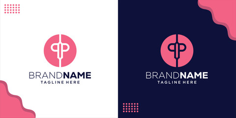 Creative PP Letter Circle Logo, Design Inspiration, Illustration, Vector