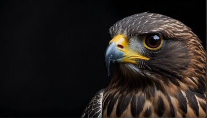 falcon plain black background from Generative AI