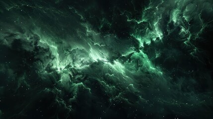 An Amazing View Of Green Aurora Borealis Shining In The Night Sky, Evoking A Sense Of Wonder And Beauty, High Quality