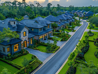 Aerial View of Suburban Neighborhood